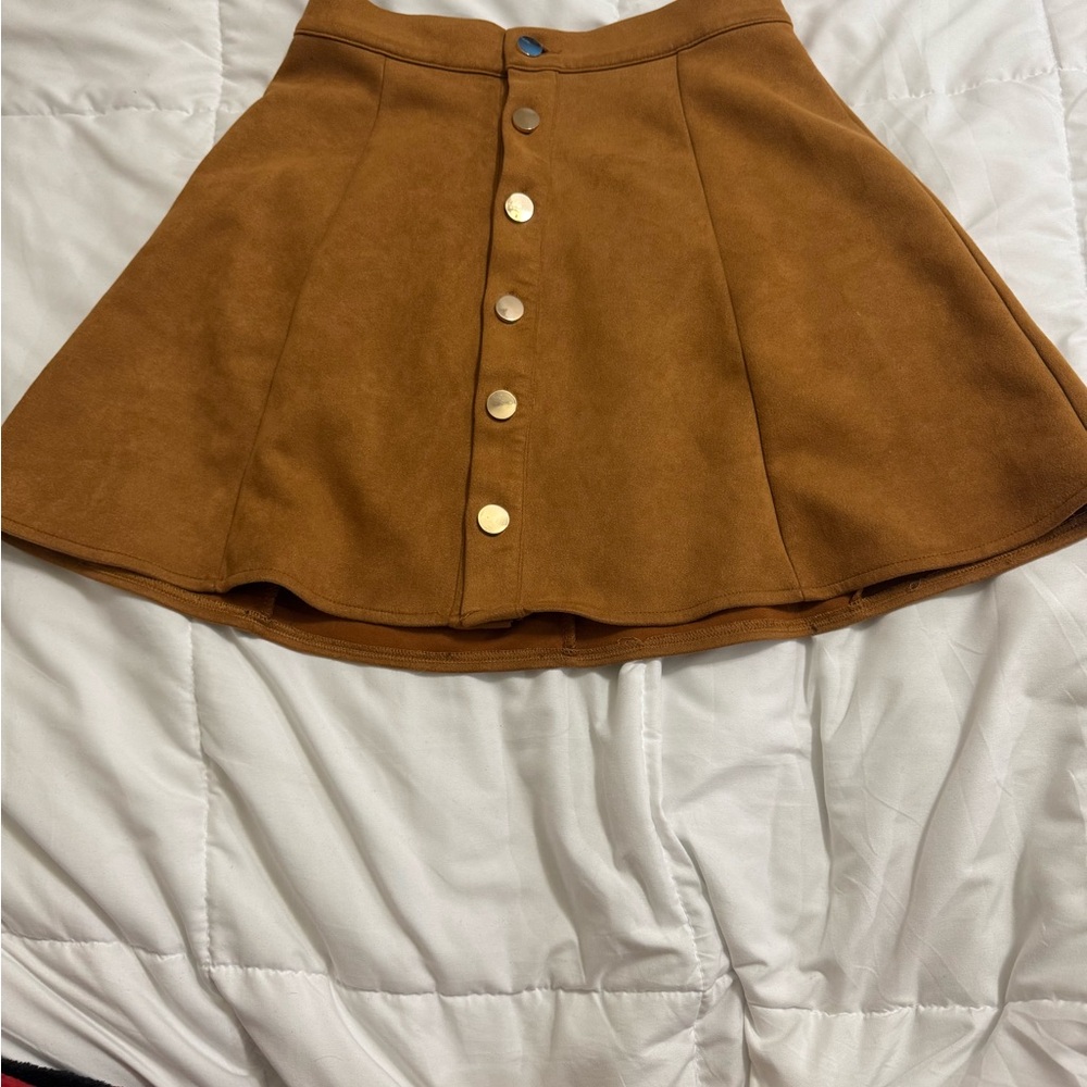 Brown Button-Up Women's Skirt